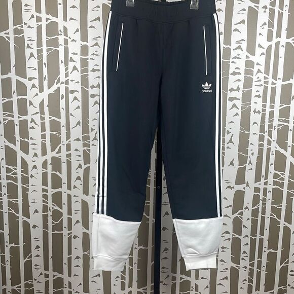 NEW Adidas Originals Mens Superstar Fleece Track Pants S Black, White - Picture 1 of 12